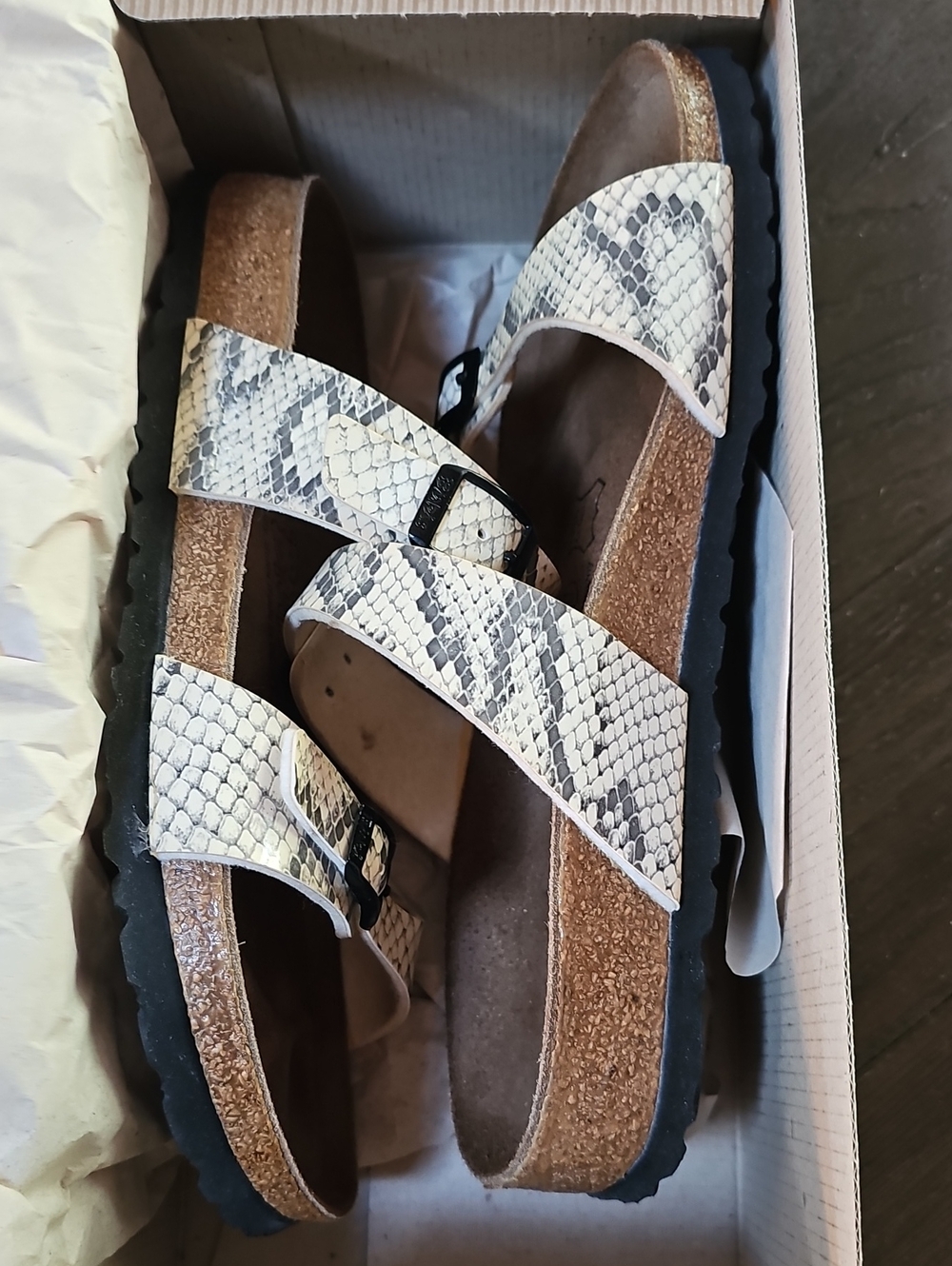 New Birki's Sandals - White Snake